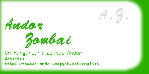 andor zombai business card